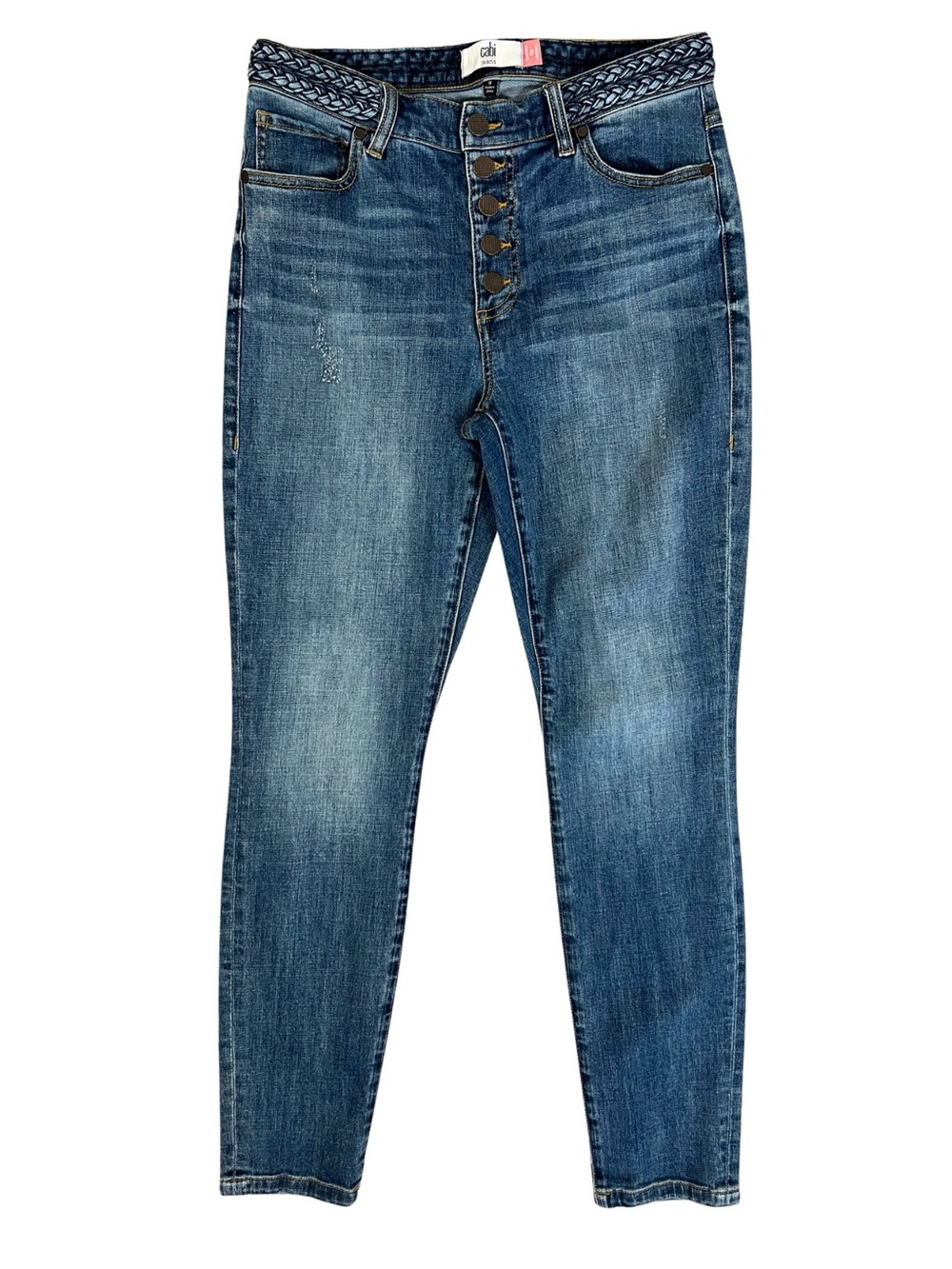 Cabi Jeans Button Fly Skinny Blue Denim Womens Size 8